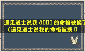 遇见道士说我 🐝 的命格被换了（遇见道士说我的命格被换 ☘ 了是真的吗）